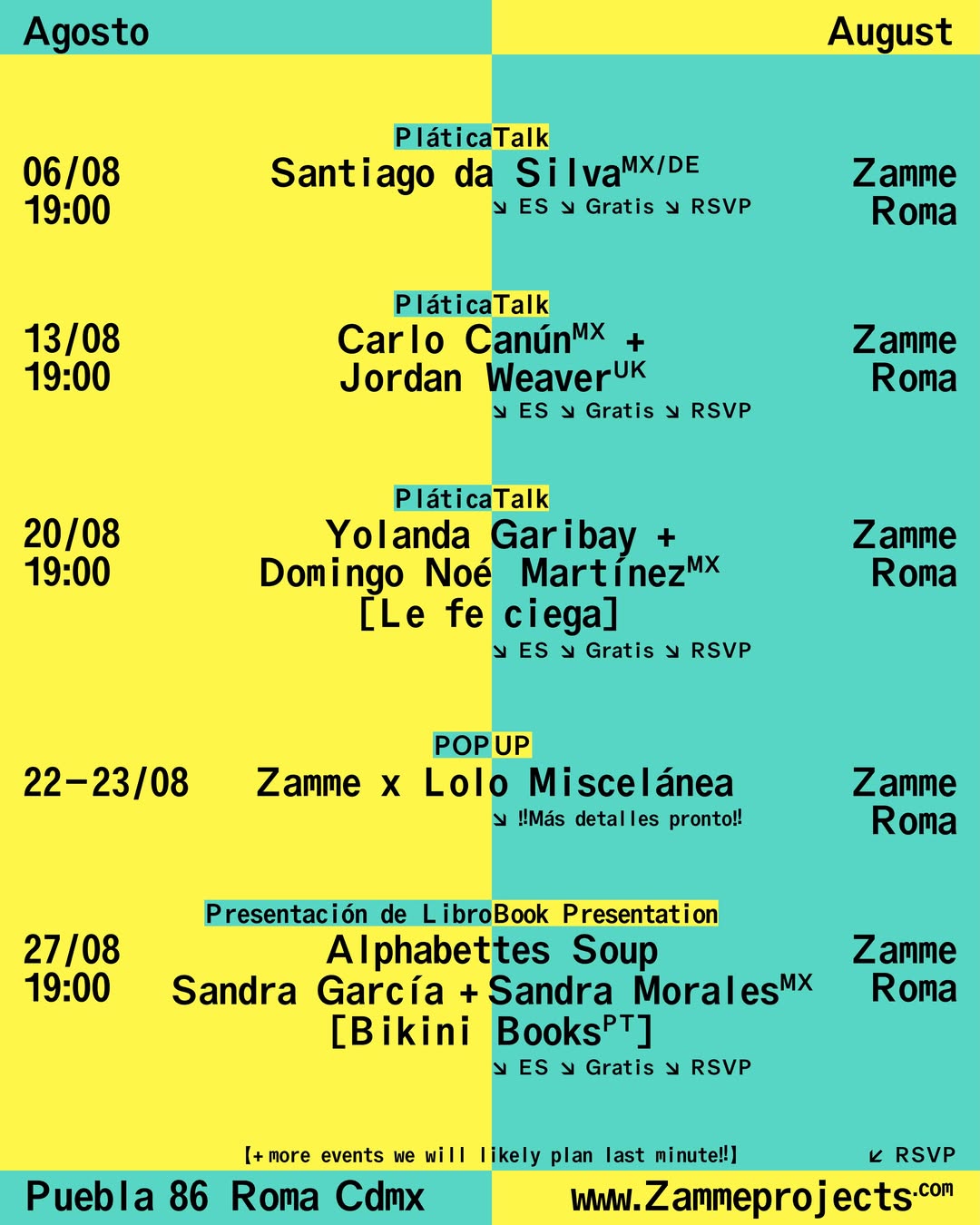 Calendario de agosto