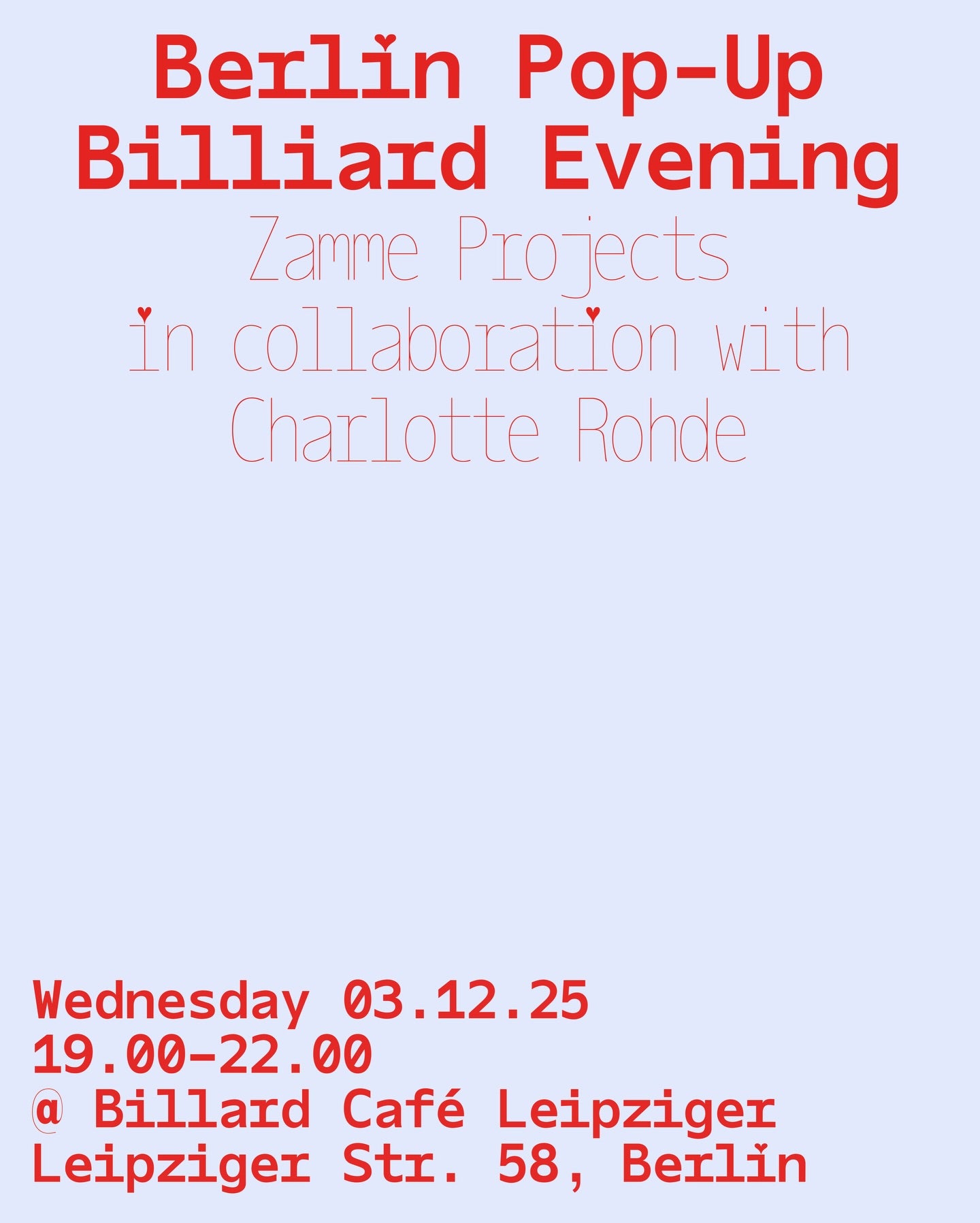 Berlin Pop-Up Billiard Evening