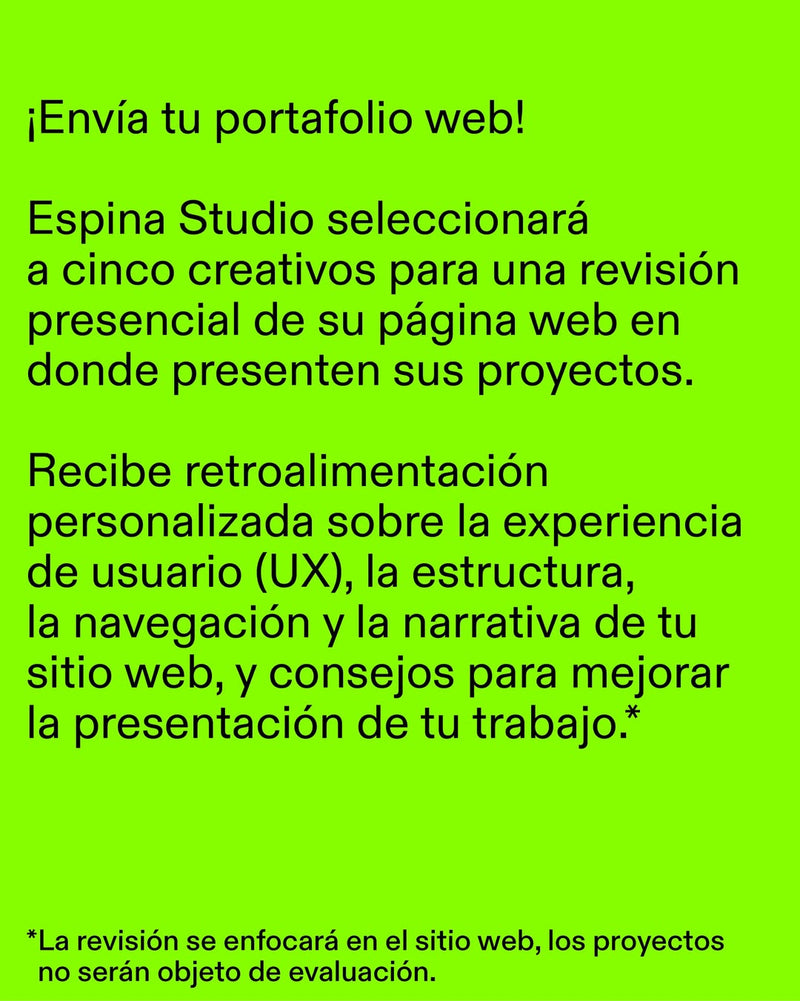 Revisión de Portafolios x Espina Studio